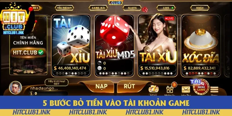 5 bước bỏ tiền vào tài khoản game